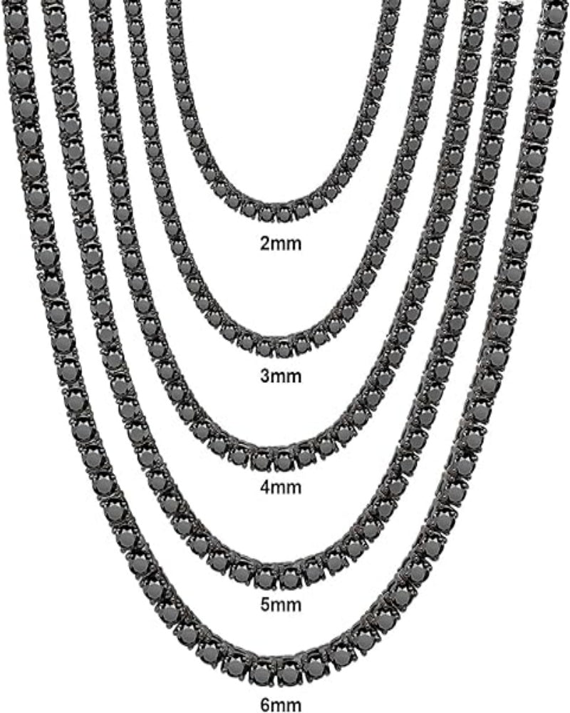 4.59-83.2CT Moissanite Tennis necklaces Gifts 2-6mm D Color VVS1 Round Cut Diamond Tennis necklaces 14k White Gold Plated 925 Sterling Silver Tennis necklaces for Women-N