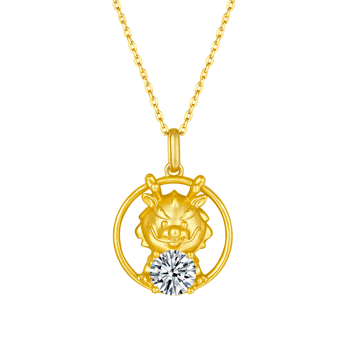 Lab Grown Diamond Dragon Pendant Necklace