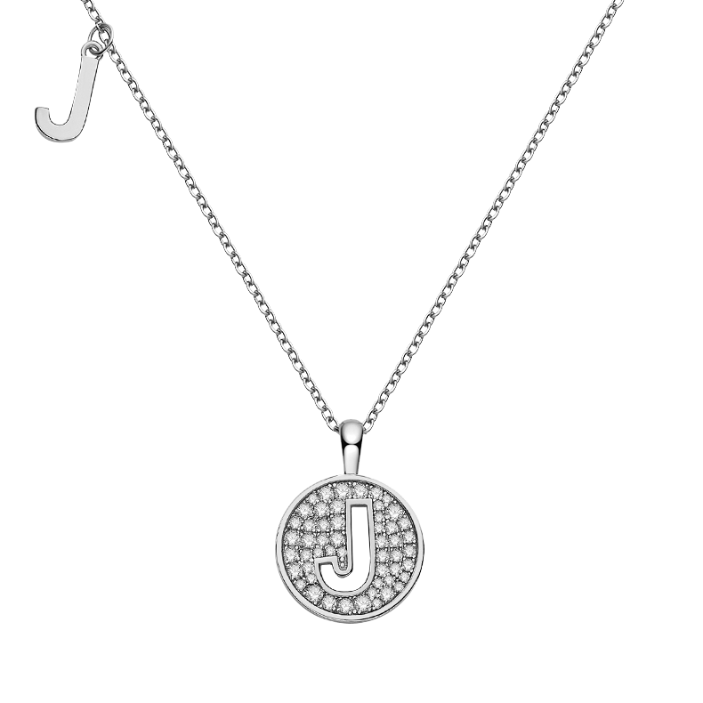 Letter J Lab Grown Diamond 14K Gold Pendant Necklace