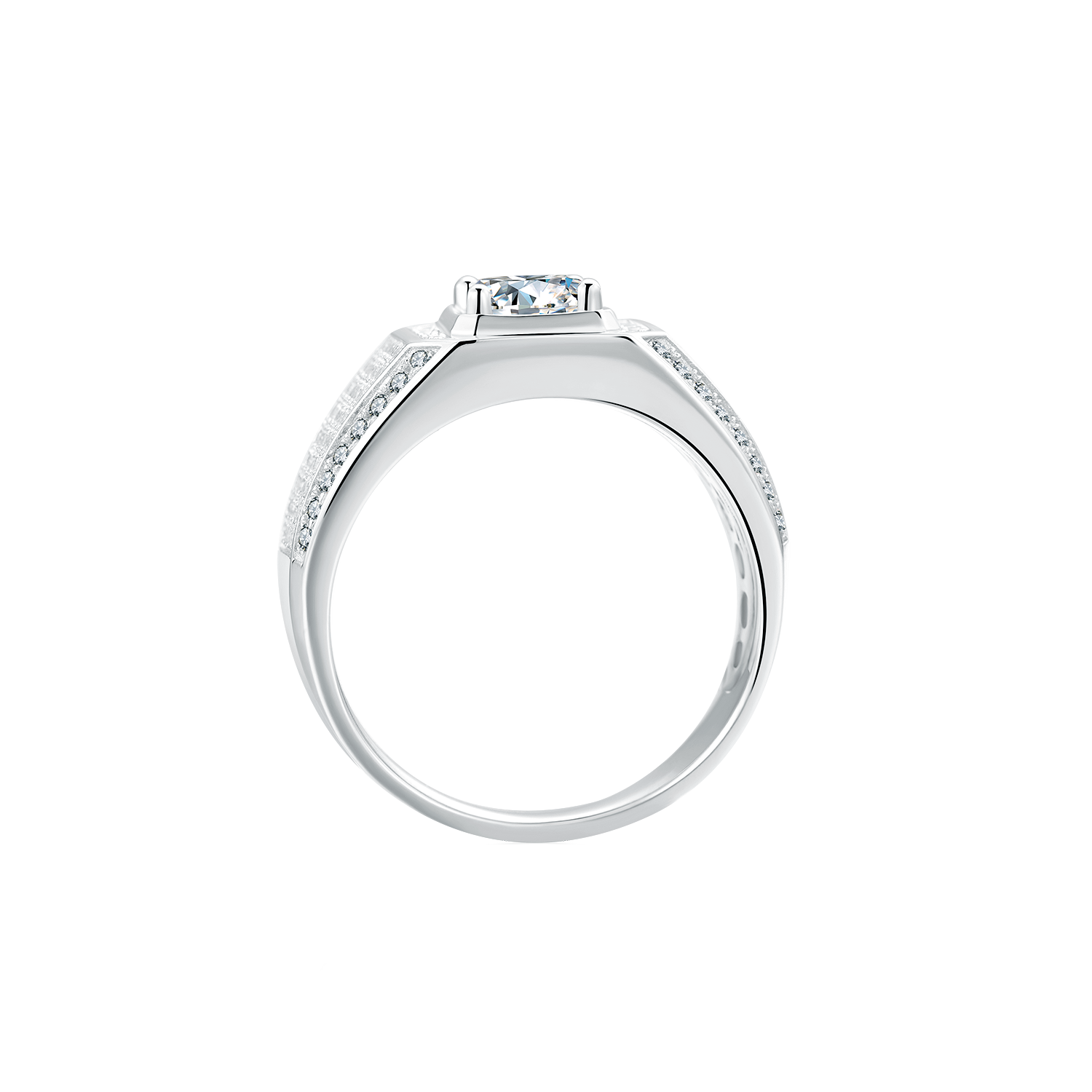 Men's Lab-Grown Diamond Side Stone Ring