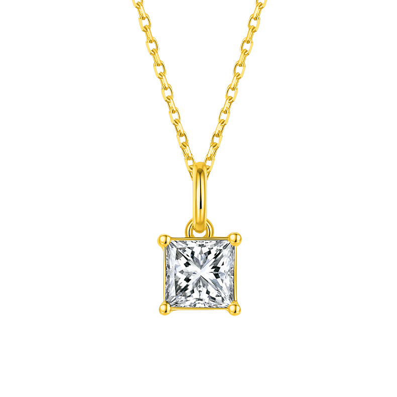 Princess shaped Lab Grown Diamond necklace