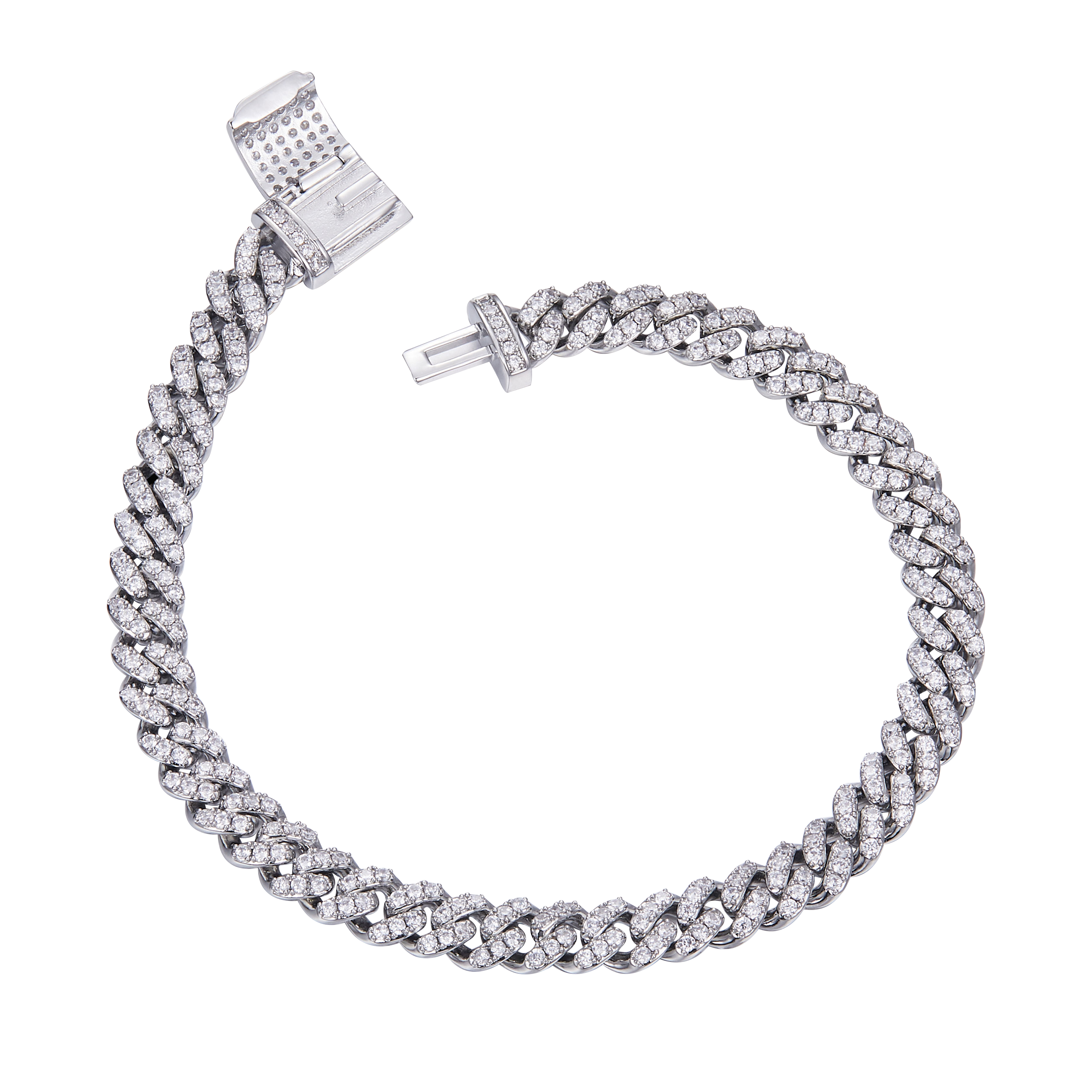 Round Lab Grown Diamond Cuban Link Bracelet