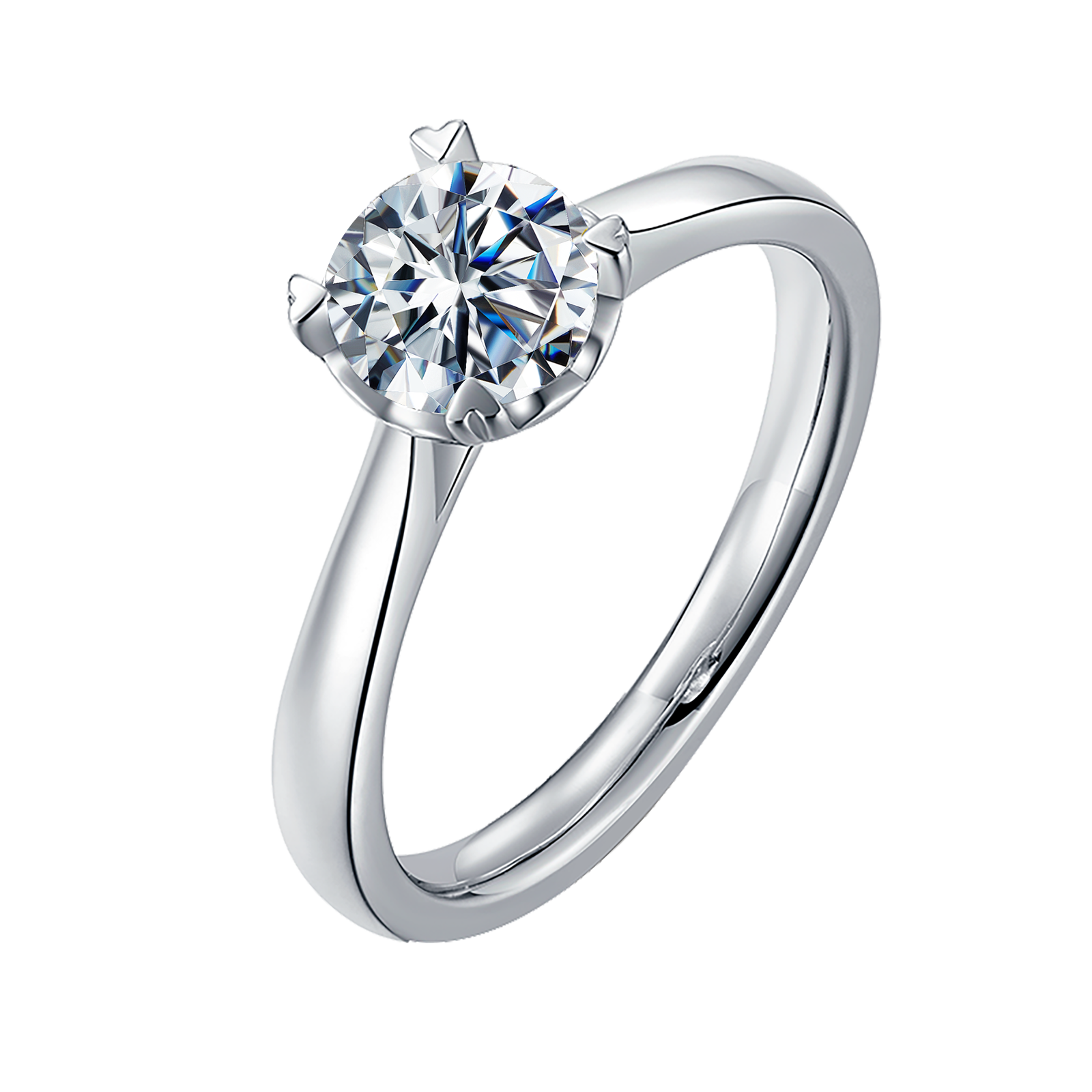 Round Lab Grown Diamond 14K Gold Four-Prong Solitaire Engagement Ring