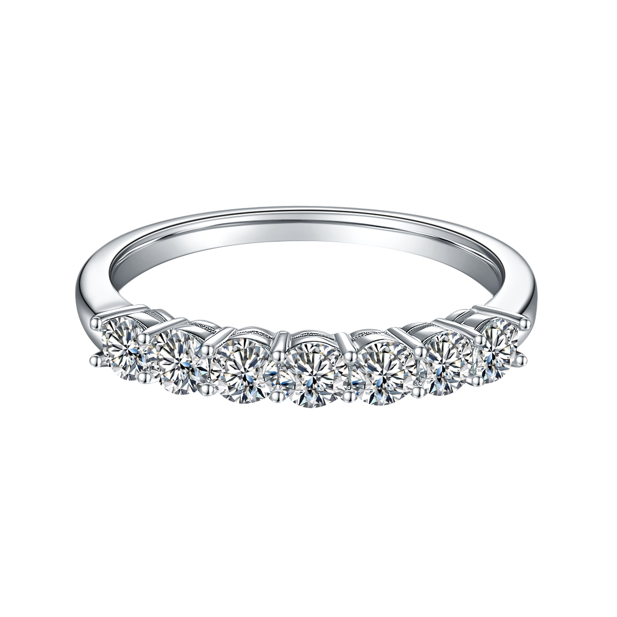 Round Lab Grown Diamond 14K Gold Four Prong Anniversary Ring