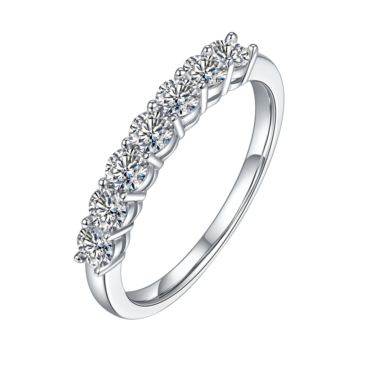 Round Lab Grown Diamond 14K Gold Four Prong Anniversary Ring