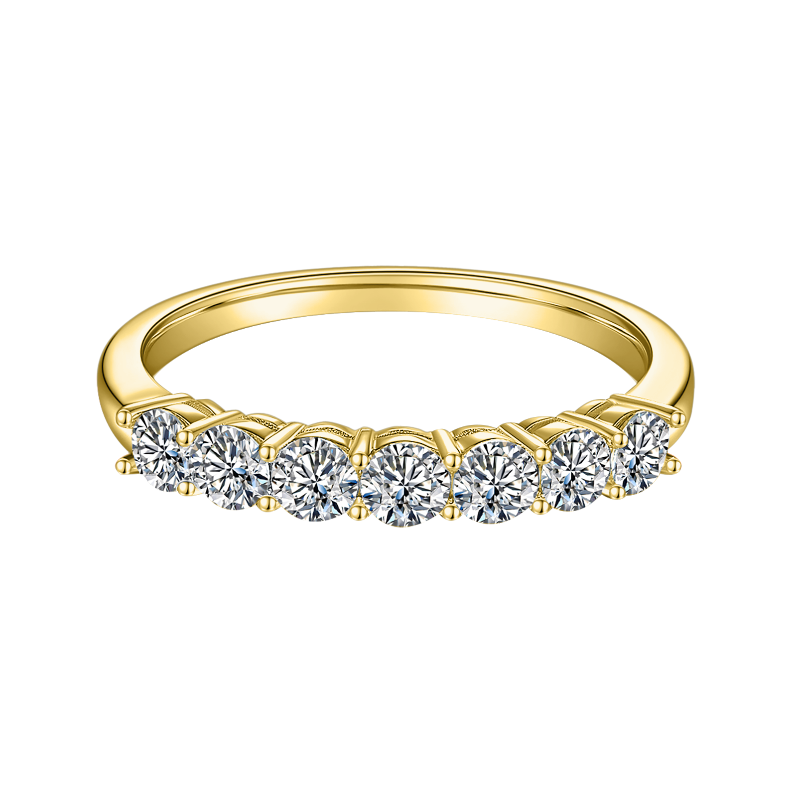 Round Lab Grown Diamond 14K Gold Four Prong Anniversary Ring