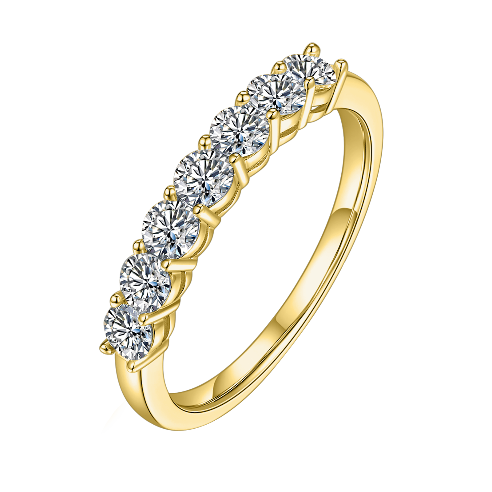 Round Lab Grown Diamond 14K Gold Four Prong Anniversary Ring
