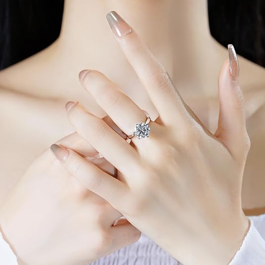 Round Lab Grown Diamond 14K Gold Six Prong Solitaire Ring