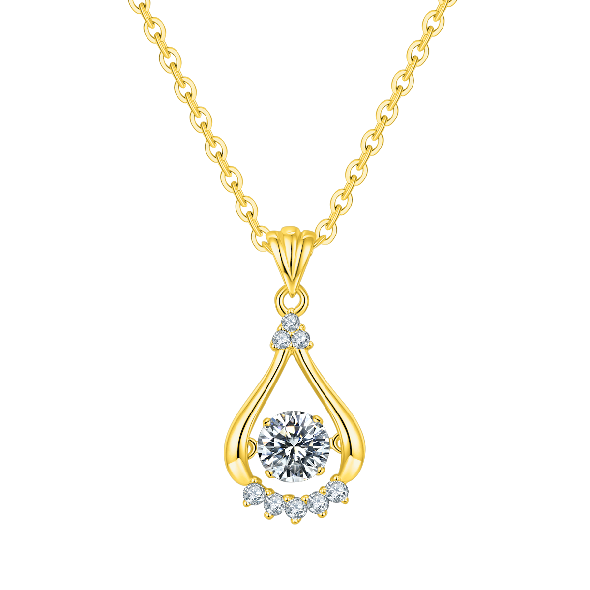 Smart Water Drop Diamond Pendant Necklace