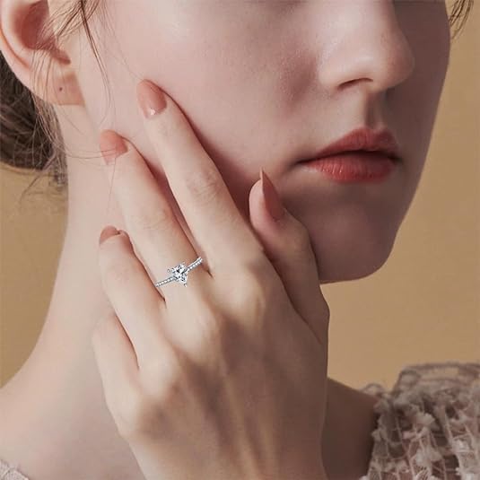 Triangle Lab Grown Diamond 14K Gold Side Stone Engagement Ring