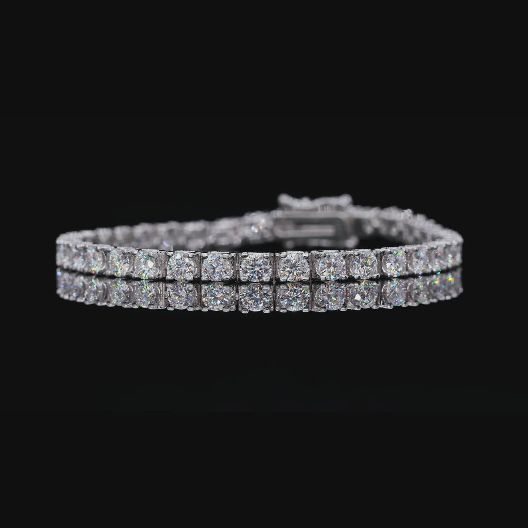 Round Lab Created Diamond Tennis Necklace