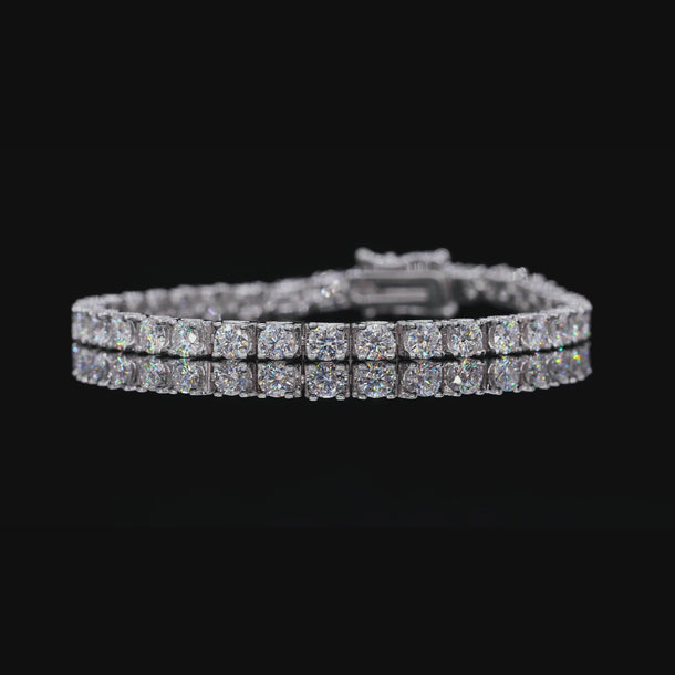 Round Lab Created Diamond Tennis Necklace