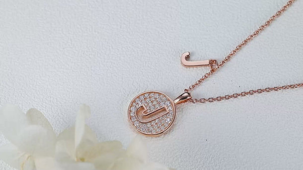 Letter J Lab Grown Diamond 14K Gold Pendant Necklace